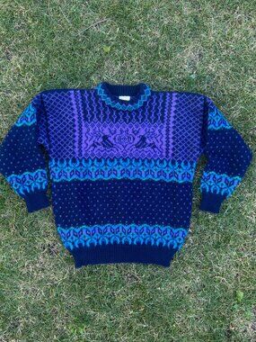 Dale of Norway - Vintage Wool Sweater (Unisex) - Blue/Purple
